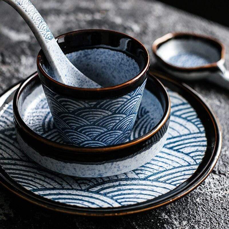 Japanese Waves Dinnerware Set