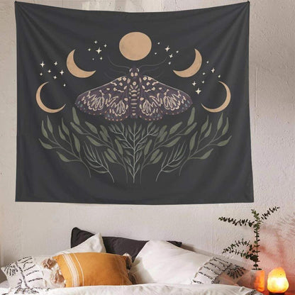 Moon Phase Moth Tapestry