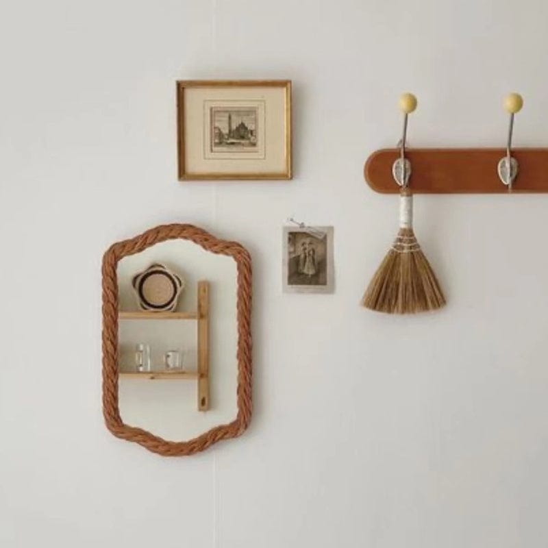 Rattan Woven Accent Mirror