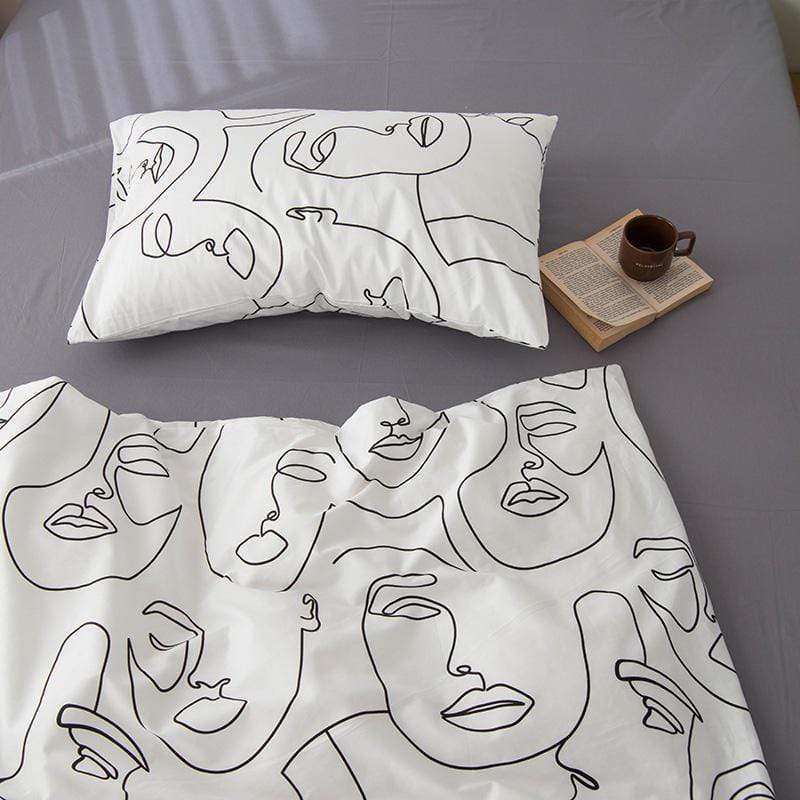 Reversible Abstract Face Bedding Set Duvet Covers & Sets