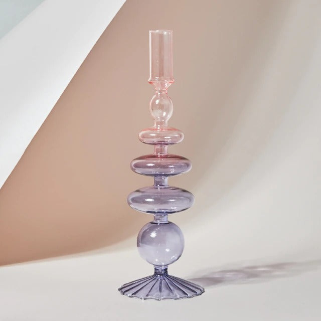 Blowed Glass Candle Holder AESTHETIC_Danish Pastel blown glass candleholder SUB CATEGORY_Desk Accessories SUB CATEGORY_Vases