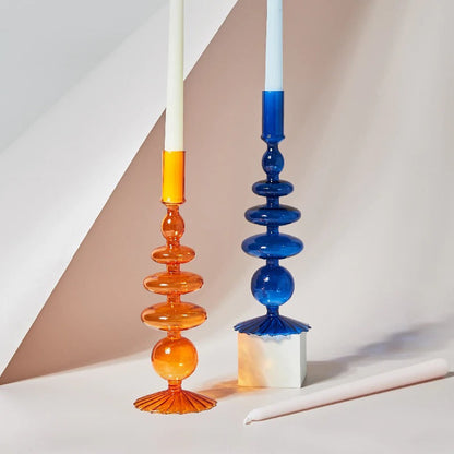 Blowed Glass Candle Holder AESTHETIC_Danish Pastel blown glass candleholder SUB CATEGORY_Desk Accessories SUB CATEGORY_Vases