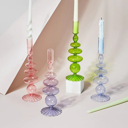 Blowed Glass Candle Holder AESTHETIC_Danish Pastel blown glass candleholder SUB CATEGORY_Desk Accessories SUB CATEGORY_Vases