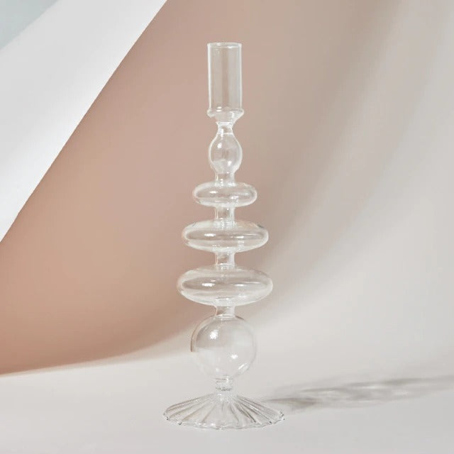 Blowed Glass Candle Holder AESTHETIC_Danish Pastel blown glass candleholder SUB CATEGORY_Desk Accessories SUB CATEGORY_Vases