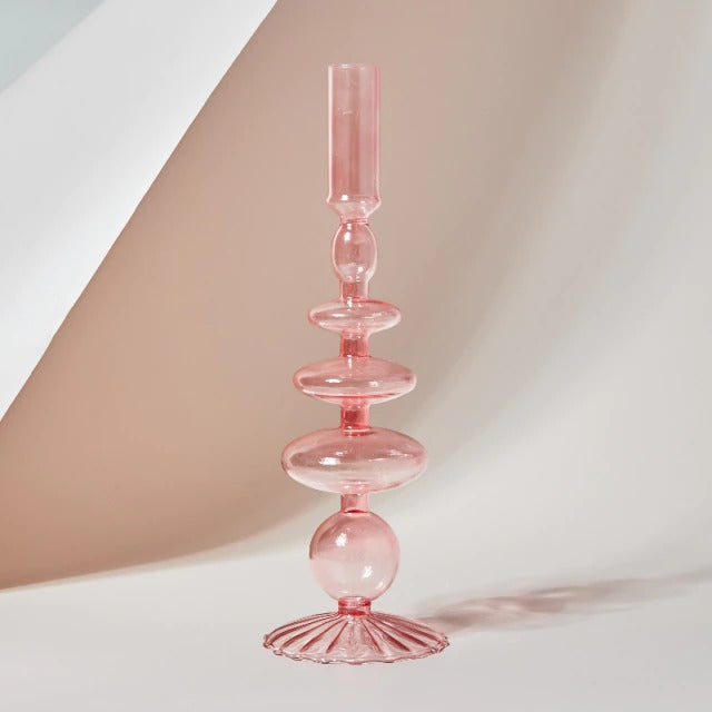 Blowed Glass Candle Holder AESTHETIC_Danish Pastel blown glass candleholder SUB CATEGORY_Desk Accessories SUB CATEGORY_Vases