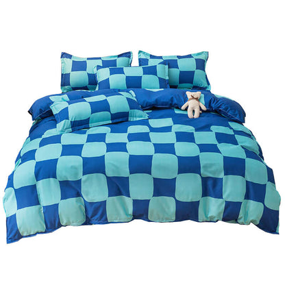 Blue Checker Bedding Set SUB CATEGORY_Bedding Sets