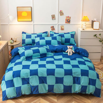 Blue Checker Bedding Set SUB CATEGORY_Bedding Sets