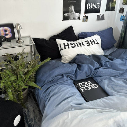 Bettwäscheset mit blauen Farbverläufen