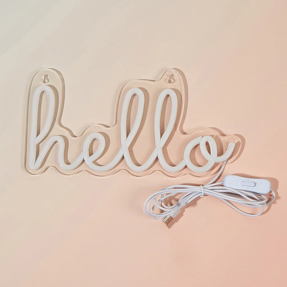 Blue Hello LED Neon Sign