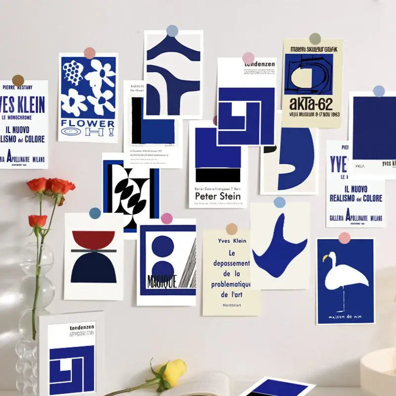 French Blue Prints Wall Collage Postcards SUB CATEGORY_Poster Cards