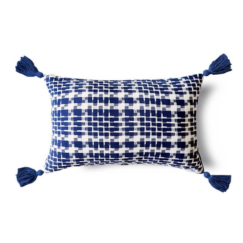 Preppy Blue Tufted Cushion Cover embroidered SUB CATEGORY_Cushion Covers