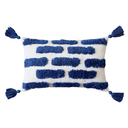 Preppy Blue Tufted Cushion Cover embroidered SUB CATEGORY_Cushion Covers