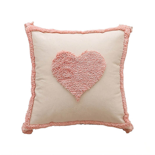 Kissenbezug mit Tufted-Muster „Herz“ in Blush