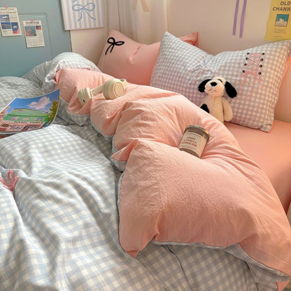 Blush Ribbon Embroidered Bedding Set