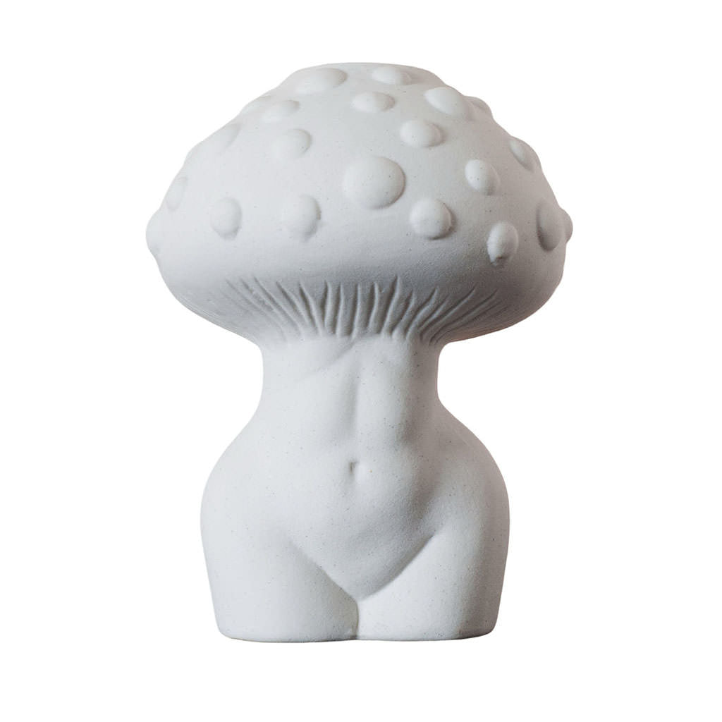 Vase en céramique blanche en forme de champignon