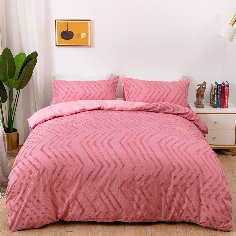 Zig Zag Fringe Duvet Cover Set AESTHETIC_Boho bed sheet bedsheets fringe macrame SUB CATEGORY_Bedding Sets