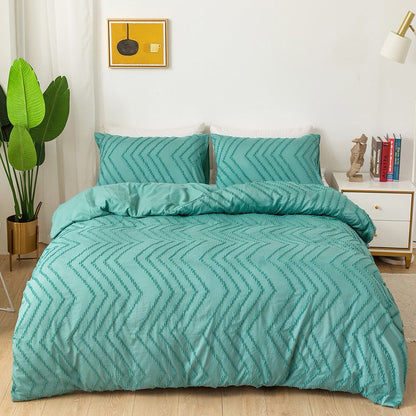 Zig Zag Fringe Duvet Cover Set AESTHETIC_Boho bed sheet bedsheets fringe macrame SUB CATEGORY_Bedding Sets