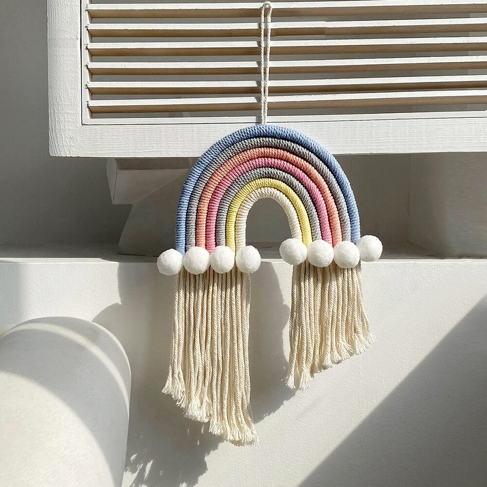 Macrame Rainbow Wall Decor AESTHETIC_Boho macrame hanging SUB CATEGORY_Wall Decor