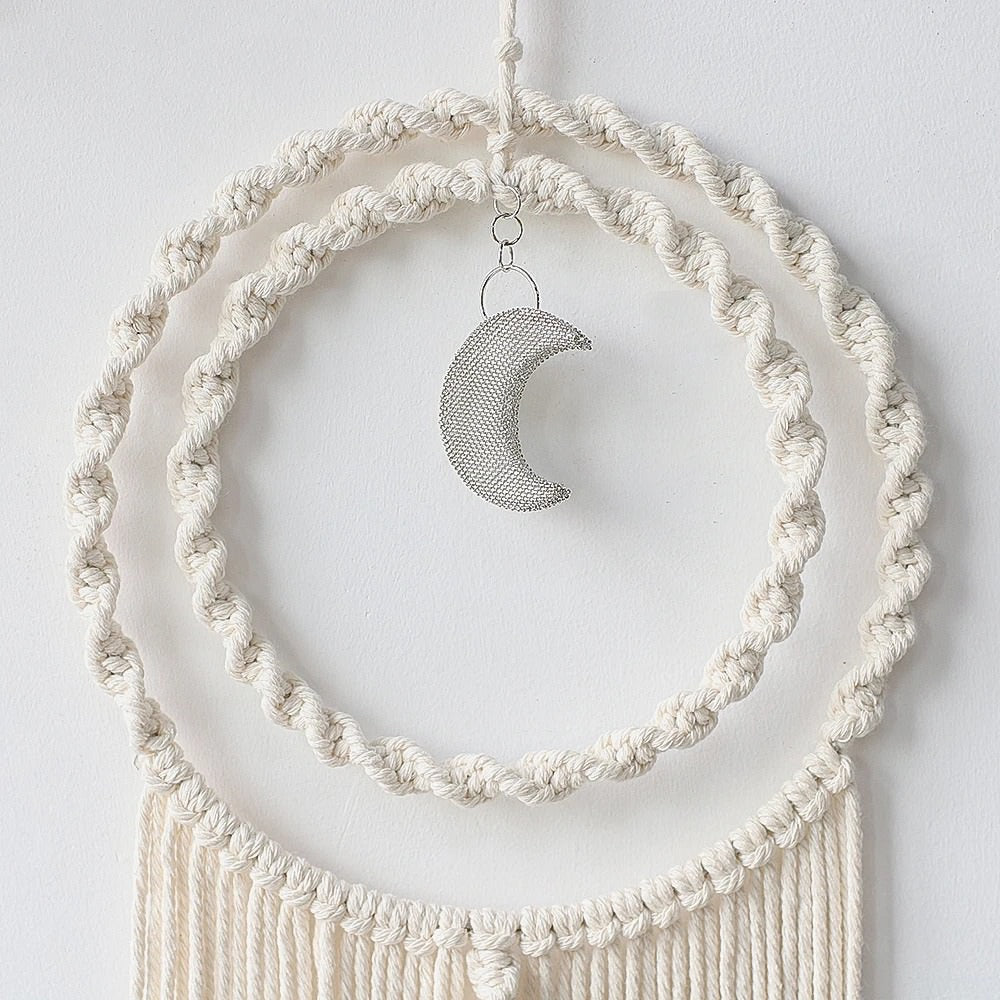 Boho Moon Macrame Wall Hanging