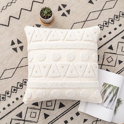 Boho Aesthetic Tufted Cushion Cover boho tassel