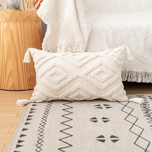 Boho Aesthetic Tufted Cushion Cover boho tassel