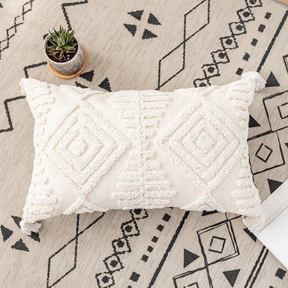 Boho Aesthetic Tufted Cushion Cover boho tassel