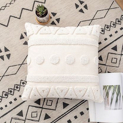 Boho Aesthetic Tufted Cushion Cover boho tassel