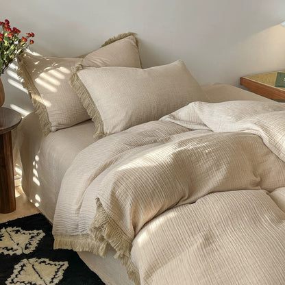 Boho Fringe Edge Bedding Set