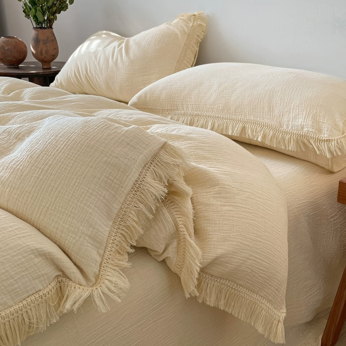 Boho Fringe Edge Bedding Set