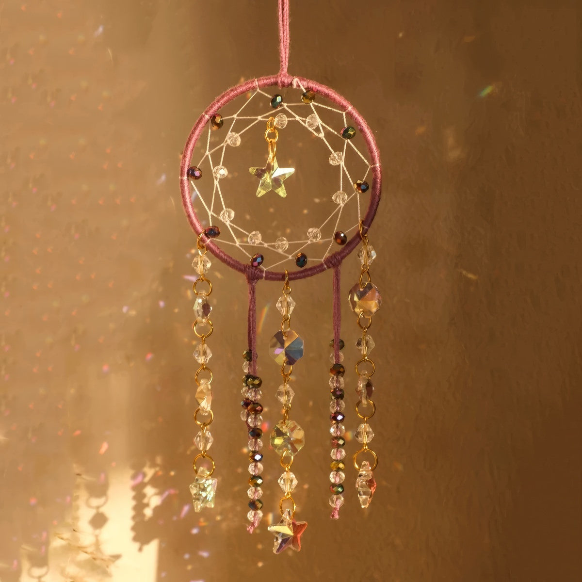 Boho Star Round Macrame Suncatcher