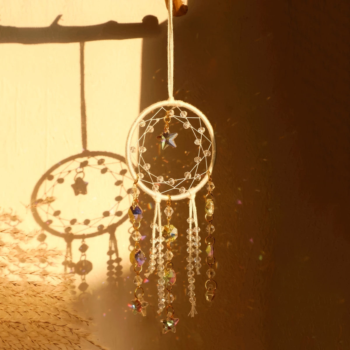 Boho Star Round Macrame Suncatcher