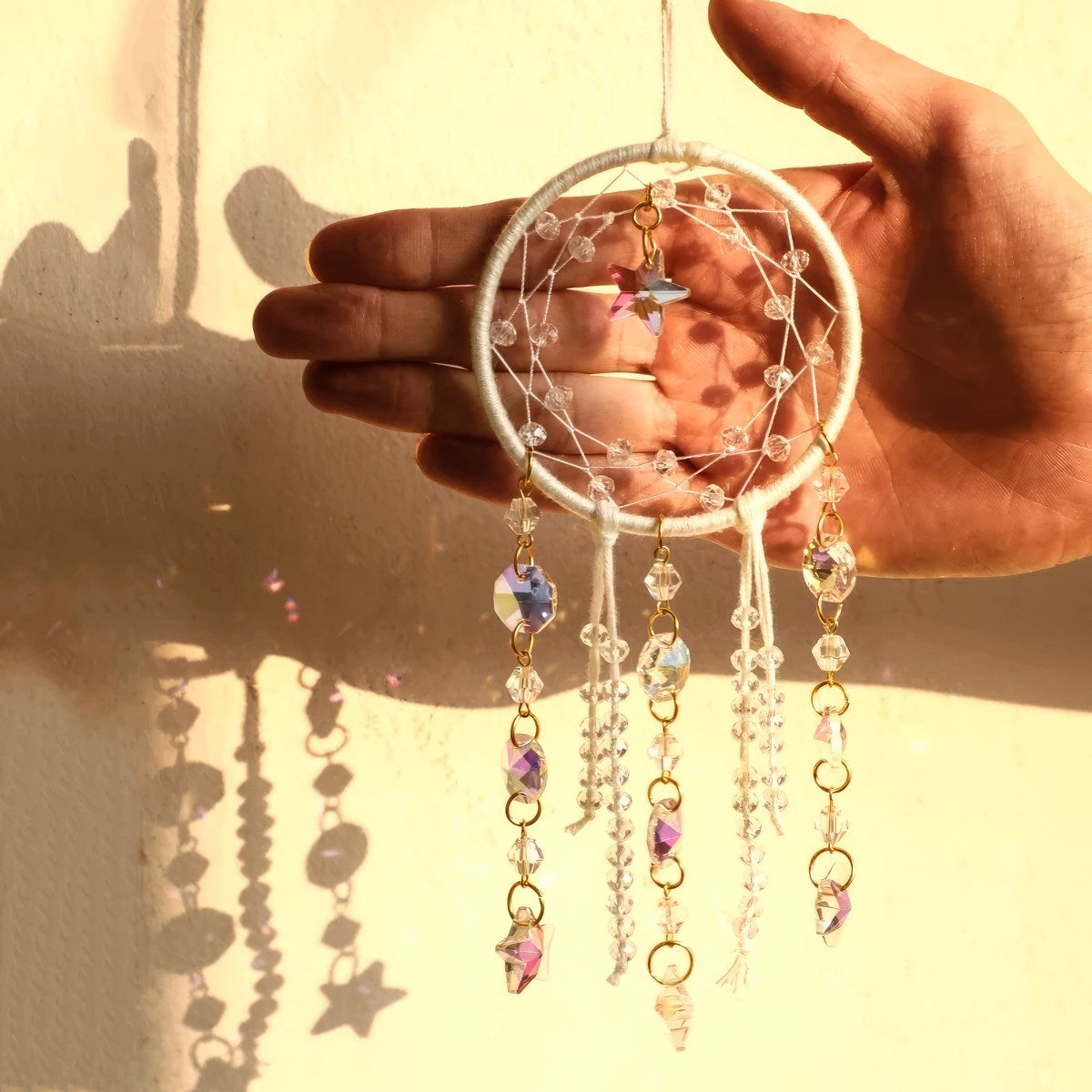 Boho Star Round Macrame Suncatcher