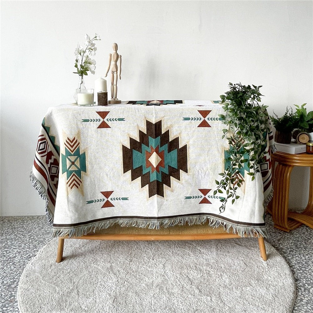 Boho Style Woven Throw Blanket AESTHETIC_Boho bohemian boho SUB CATEGORY_Throw Blankets