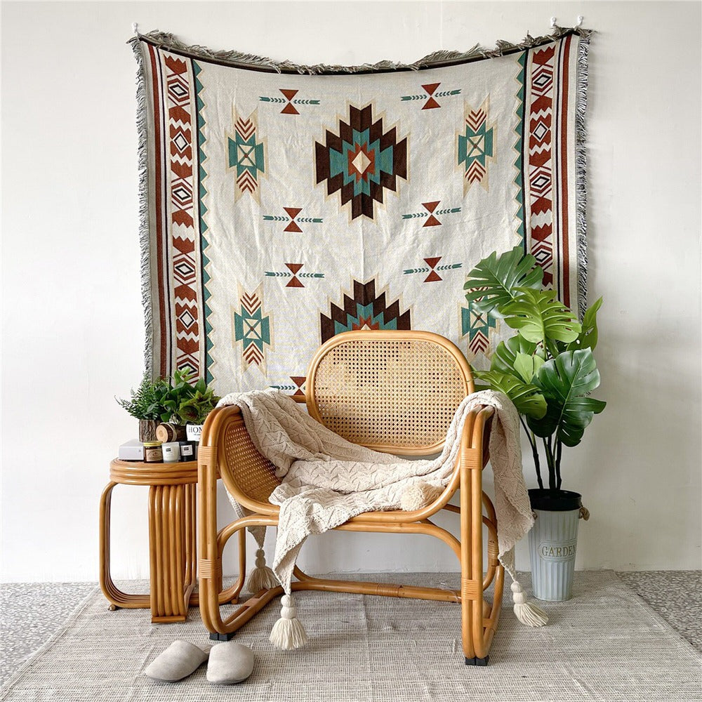 Boho Style Woven Throw Blanket AESTHETIC_Boho bohemian boho SUB CATEGORY_Throw Blankets