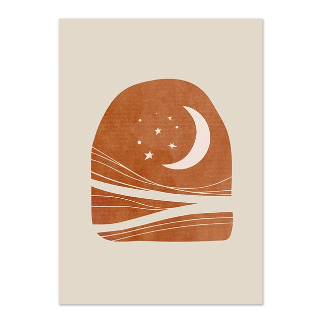 Boho Sun & Moon Canvas Posters SUB CATEGORY_Posters