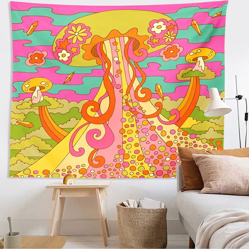 Boosting Indie Mushroom Tapestry AESTHETIC_Indie AESTHETIC_Mushroom SUB CATEGORY_Tapestries