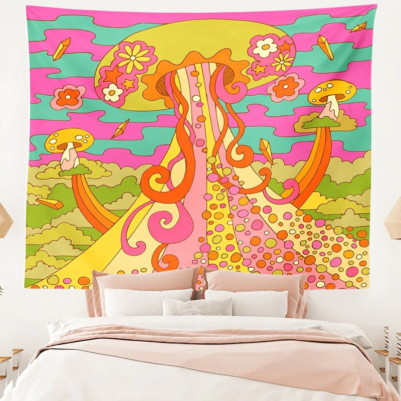 Boosting Indie Mushroom Tapestry AESTHETIC_Indie AESTHETIC_Mushroom SUB CATEGORY_Tapestries