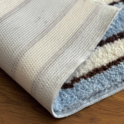 Breezy Coastal Striped Plush Accent Rug