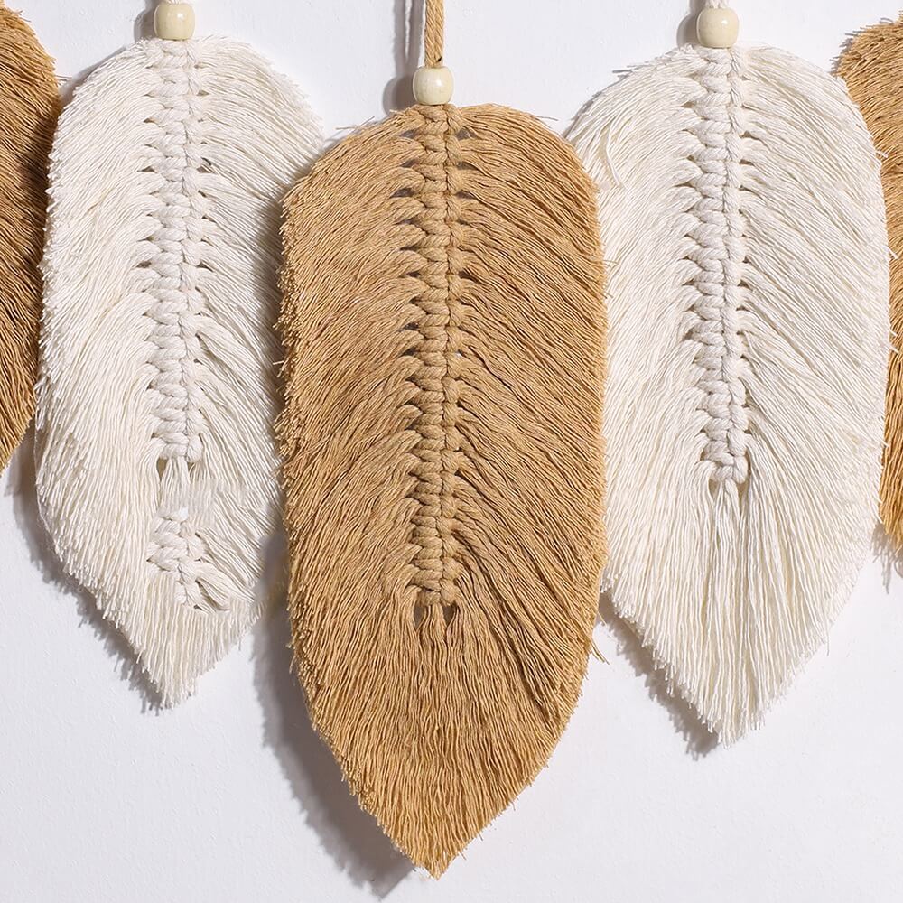 Macrame Feather Boho Wall Hanging Decor AESTHETIC_Boho macrame hanging SUB CATEGORY_Wall Decor