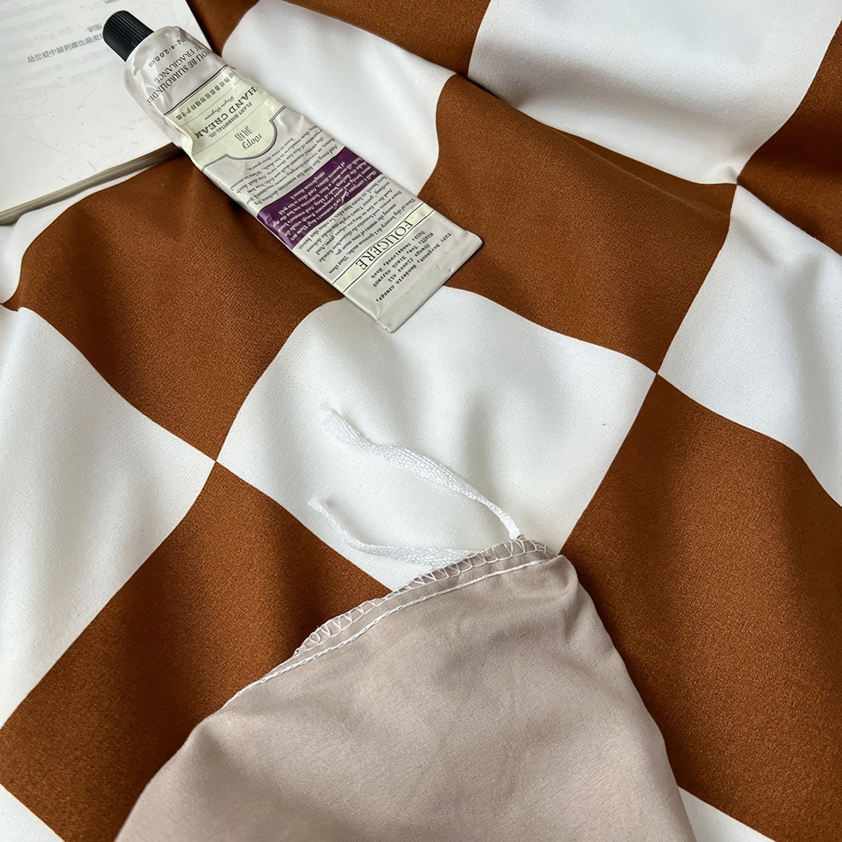 Brown Checkered Bedding Set