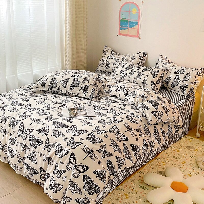 Butterflies Bedding Set AESTHETIC_Fairycore AESTHETIC_Indie bed sheet bedsheets SUB CATEGORY_Bedding Sets