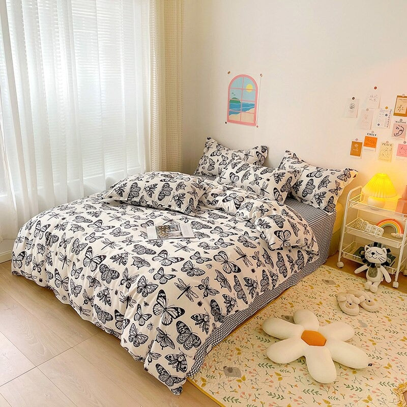 Butterflies Bedding Set AESTHETIC_Fairycore AESTHETIC_Indie bed sheet bedsheets SUB CATEGORY_Bedding Sets