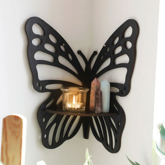 Butterfly Wings Corner Shelf holder macrame hanging net shelf storage storage