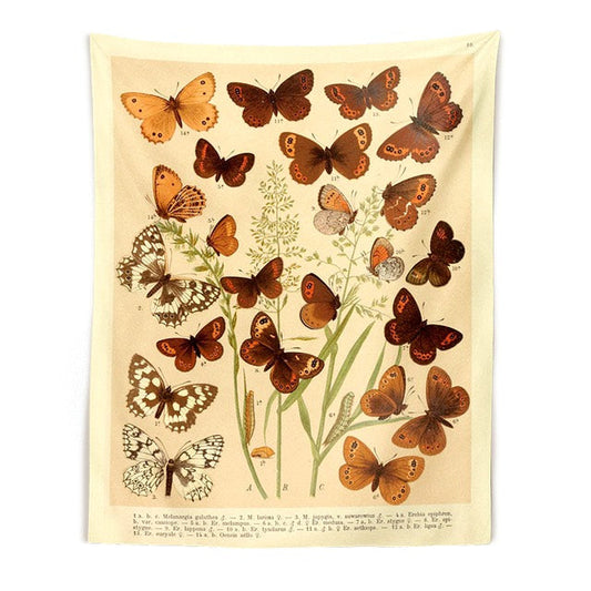 Butterflies Species Botanical Tapestry botanical butterflies papillons