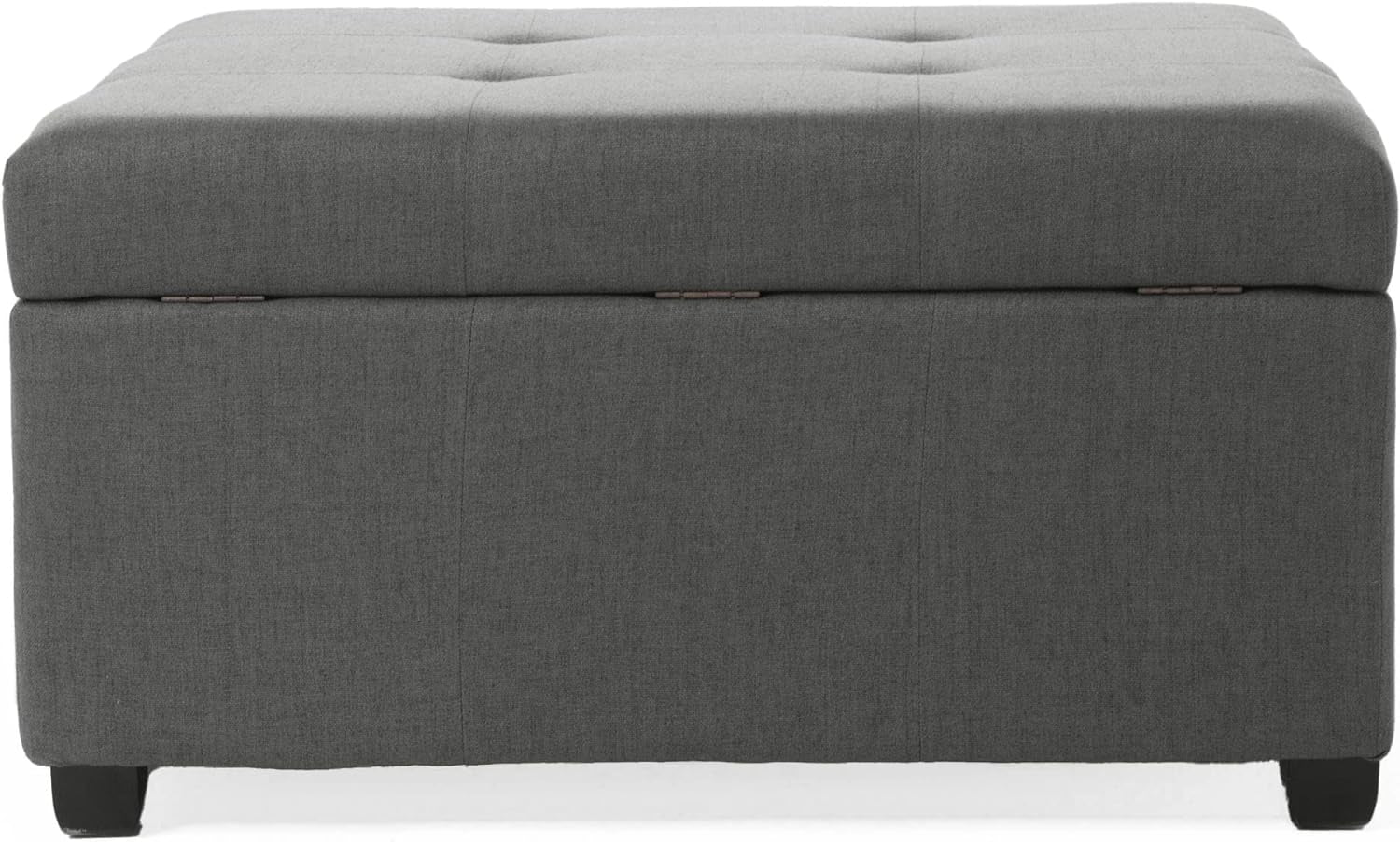 Christopher Knight Home Gdfstudio Christopher Knight Home Carlsbad Fabric Storage Ottoman, Dark Grey 35.00”D X 35.00”W X 18.50”H Furniture Home & Kitchen Living Room Furniture Ottomans