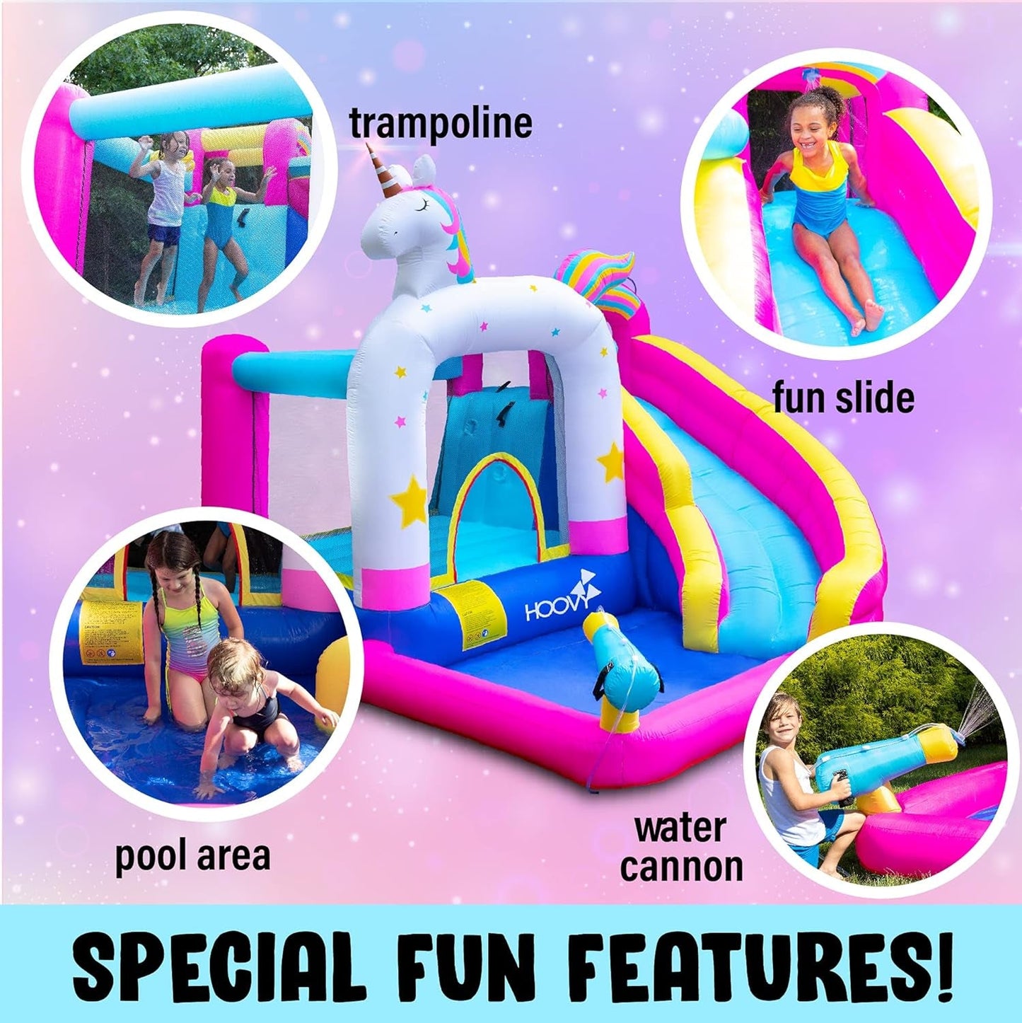 Giant Inflatable Bounce House Water Slide with Trampoline & Pool Easy to Set up with Blower & Carry Bag | 12 FT X 10.5 FT X 6.6 FT | Inflatable Bouncers Sports & Outdoor Play Toys & Games