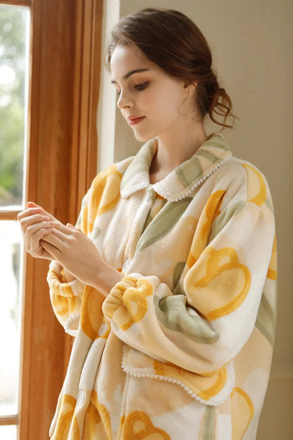 Plush Watercolor Tulip Flannel Fleece Pajama Set