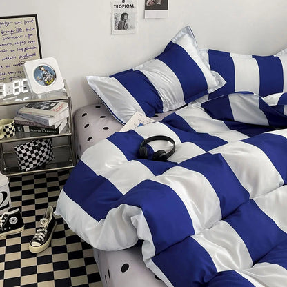 Soft Bold Stripe Cotton Bedding Set
