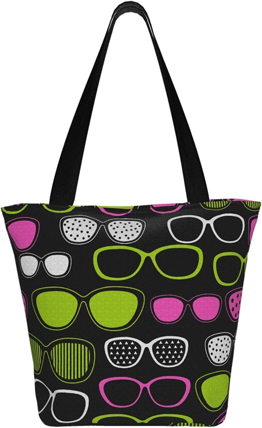 Antcreptson Eyeglasses Pop-Art Canvas Tote Bag for Women Travel Work Shopping Grocery Top Handle Purses Large Totes Reusable Handbags Cotton Shoulder Bags for Women Travel Work Shopping Grocery Home & Kitchen Kitchen & Dining Luggage & Bags Reusable Grocery Bags Shopping Totes Storage & Organization Travel & To-Go Food Containers