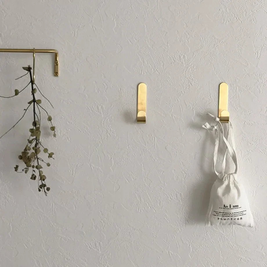 Brushed J-Shape Metal Decorative Hooks